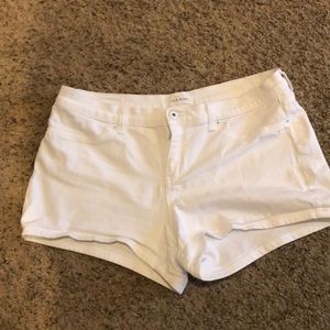 White denim shorts